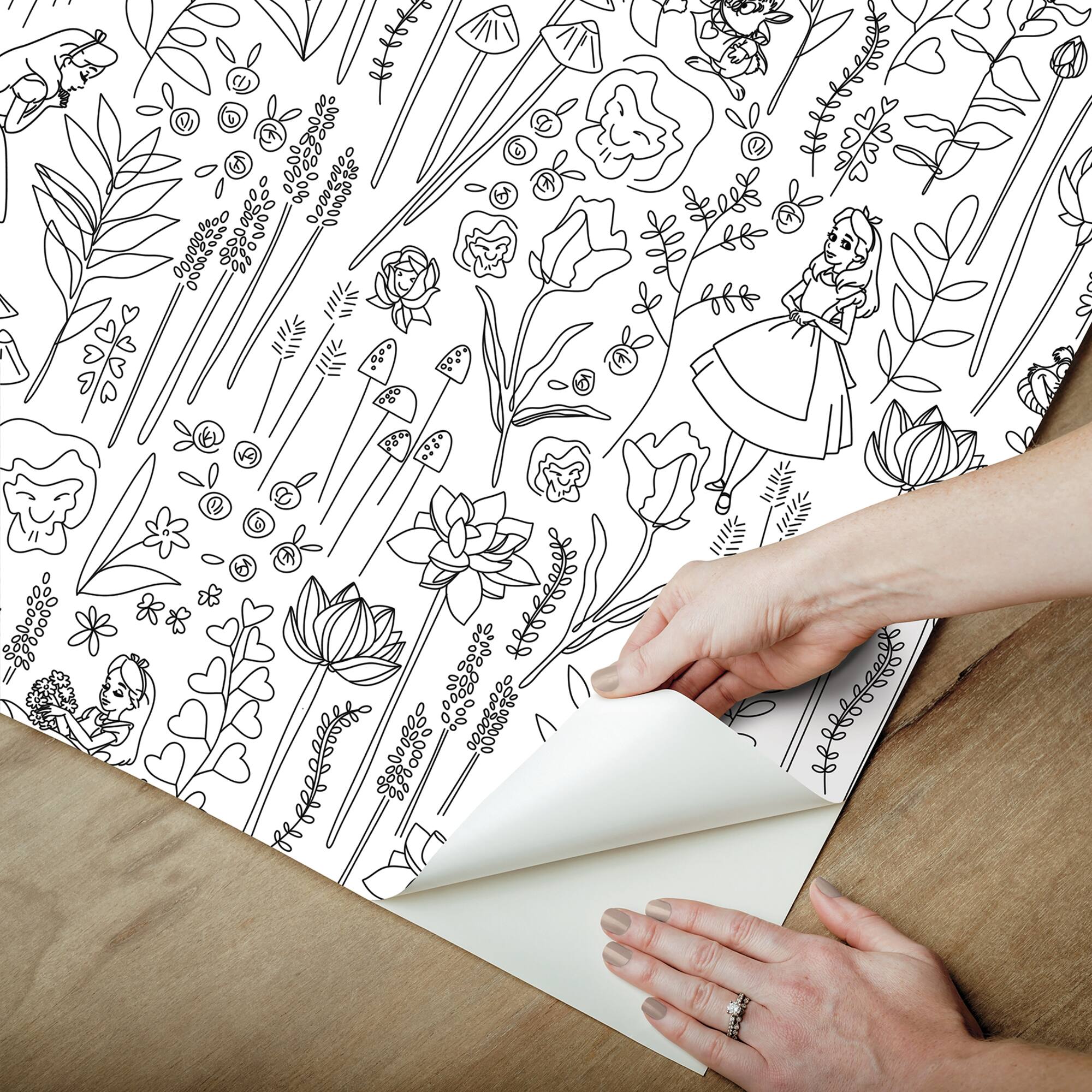 RoomMates Disney Alice in Wonderland Garden Peel & Stick Wallpaper